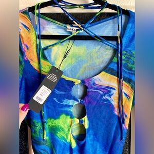 NWT fashion nova mesh long sleeve bodysuit